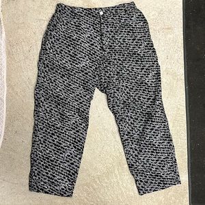 Wknd brick black and white pants with elastic waste